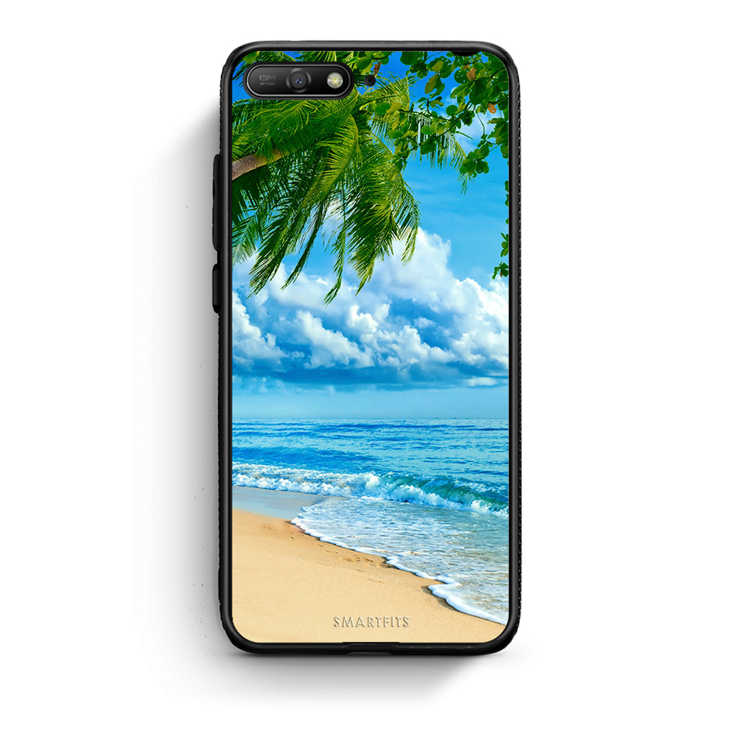 Huawei Y6 2018 Beautiful Beach θήκη από τη Smartfits με σχέδιο στο πίσω μέρος και μαύρο περίβλημα | Smartphone case with colorful back and black bezels by Smartfits