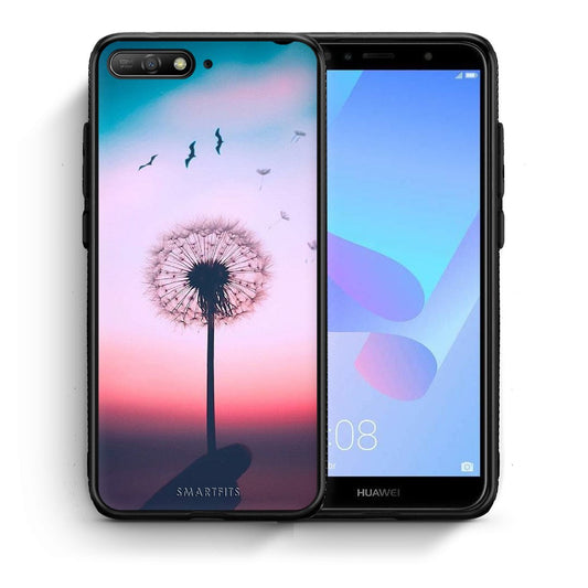 Θήκη Huawei Y6 2018 Wish Boho από τη Smartfits με σχέδιο στο πίσω μέρος και μαύρο περίβλημα | Huawei Y6 2018 Wish Boho case with colorful back and black bezels