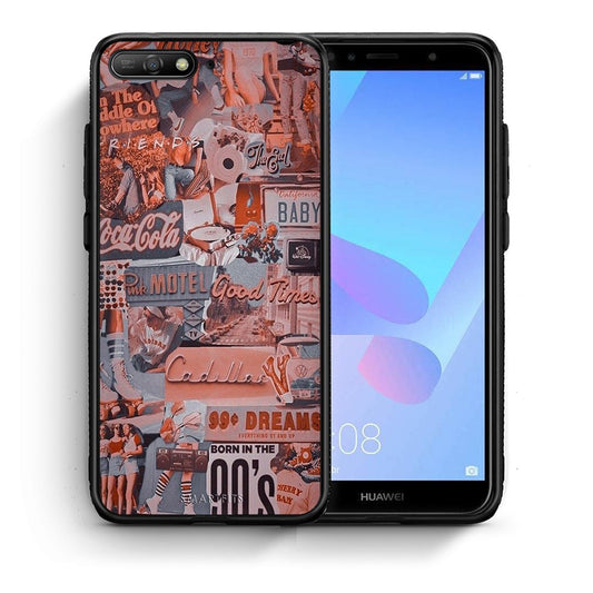 Θήκη Huawei Y6 2018 Born In 90s από τη Smartfits με σχέδιο στο πίσω μέρος και μαύρο περίβλημα | Huawei Y6 2018 Born In 90s case with colorful back and black bezels