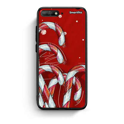 Huawei Y6 2018 Candy Cane θήκη από τη Smartfits με σχέδιο στο πίσω μέρος και μαύρο περίβλημα | Smartphone case with colorful back and black bezels by Smartfits