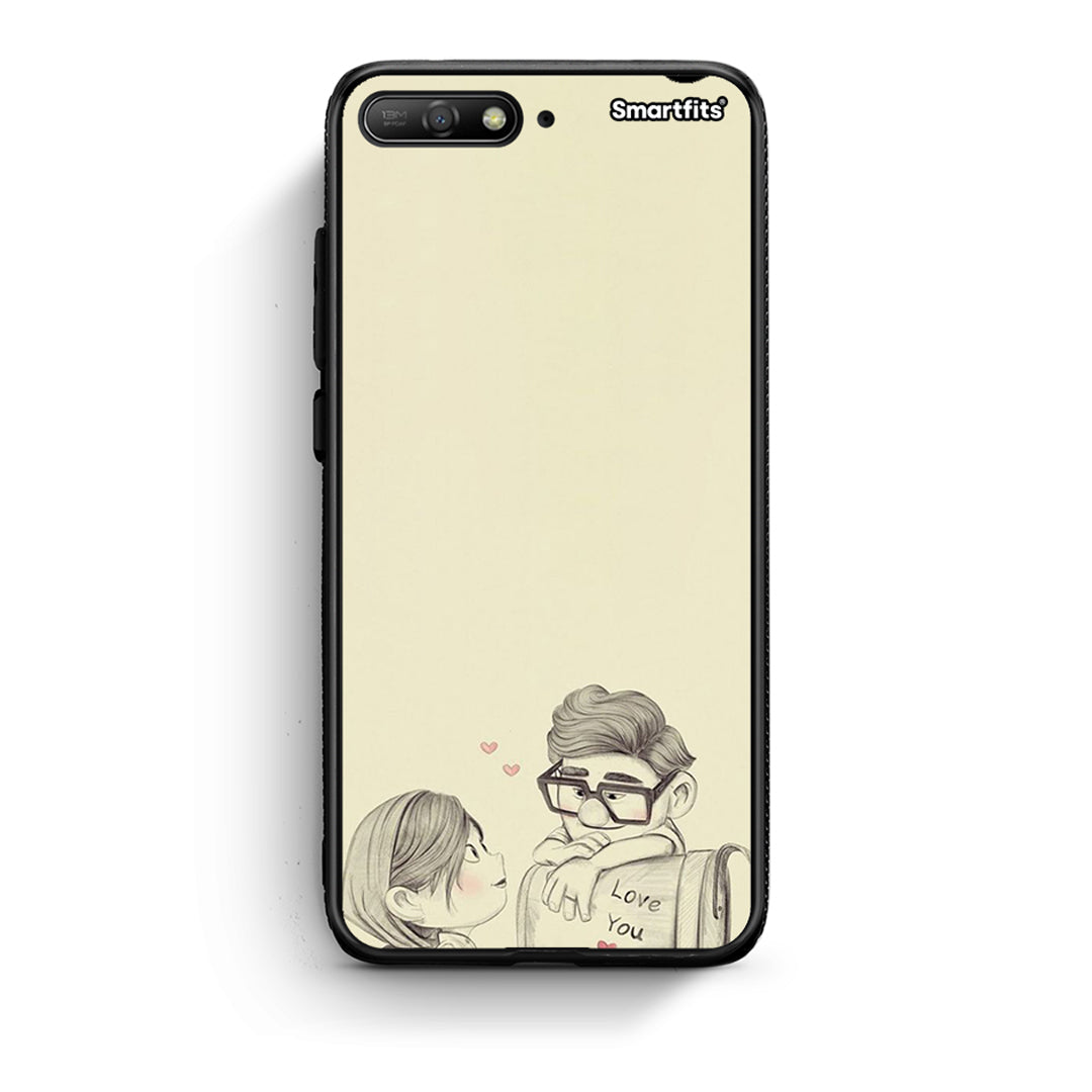 Huawei Y6 2018 Carl And Ellie θήκη από τη Smartfits με σχέδιο στο πίσω μέρος και μαύρο περίβλημα | Smartphone case with colorful back and black bezels by Smartfits