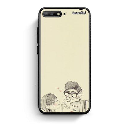 Huawei Y6 2018 Carl And Ellie θήκη από τη Smartfits με σχέδιο στο πίσω μέρος και μαύρο περίβλημα | Smartphone case with colorful back and black bezels by Smartfits