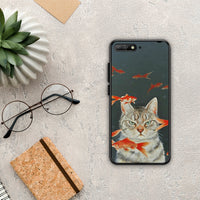 Thumbnail for Cat Goldfish - Huawei Y6 2018 / Honor 7A θήκη