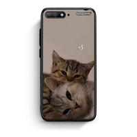 Thumbnail for Huawei Y6 2018 Cats In Love Θήκη από τη Smartfits με σχέδιο στο πίσω μέρος και μαύρο περίβλημα | Smartphone case with colorful back and black bezels by Smartfits