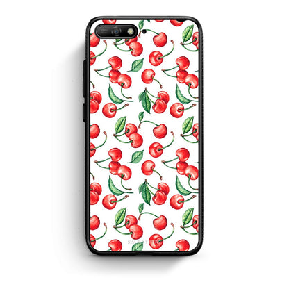 Huawei Y6 2018 Cherry Summer θήκη από τη Smartfits με σχέδιο στο πίσω μέρος και μαύρο περίβλημα | Smartphone case with colorful back and black bezels by Smartfits