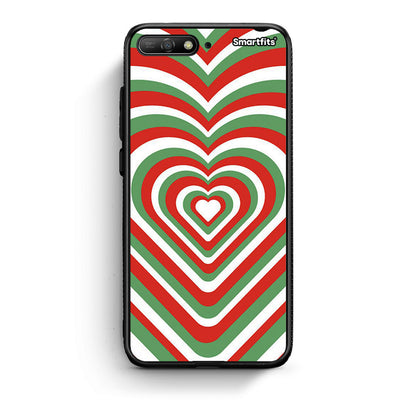 Huawei Y6 2018 Christmas Hearts θήκη από τη Smartfits με σχέδιο στο πίσω μέρος και μαύρο περίβλημα | Smartphone case with colorful back and black bezels by Smartfits