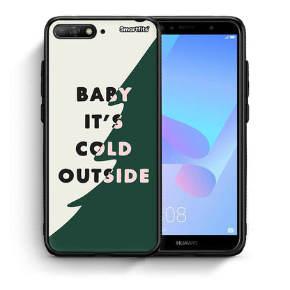 Θήκη Huawei Y6 2018 Cold Outside από τη Smartfits με σχέδιο στο πίσω μέρος και μαύρο περίβλημα | Huawei Y6 2018 Cold Outside case with colorful back and black bezels