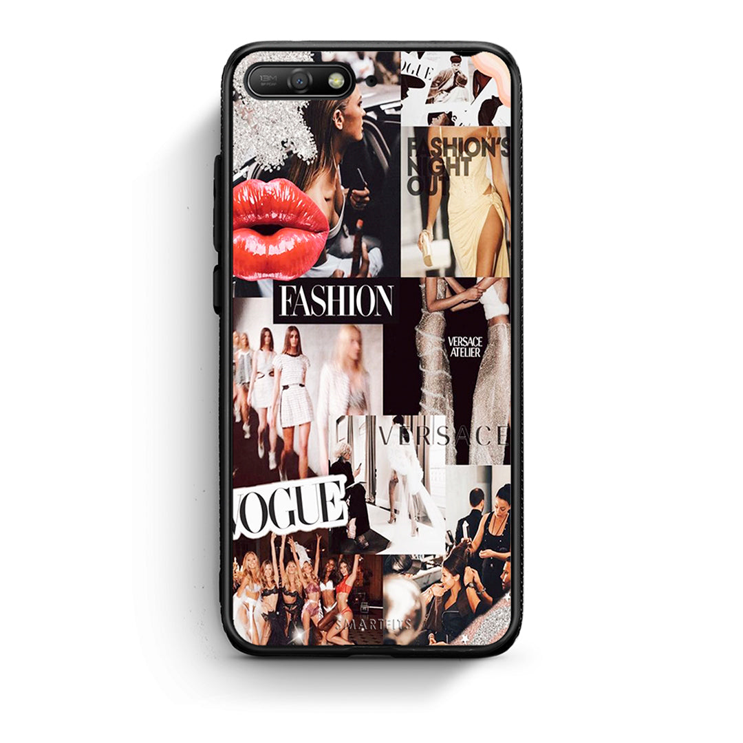 Huawei Y6 2018 Collage Fashion Θήκη Αγίου Βαλεντίνου από τη Smartfits με σχέδιο στο πίσω μέρος και μαύρο περίβλημα | Smartphone case with colorful back and black bezels by Smartfits