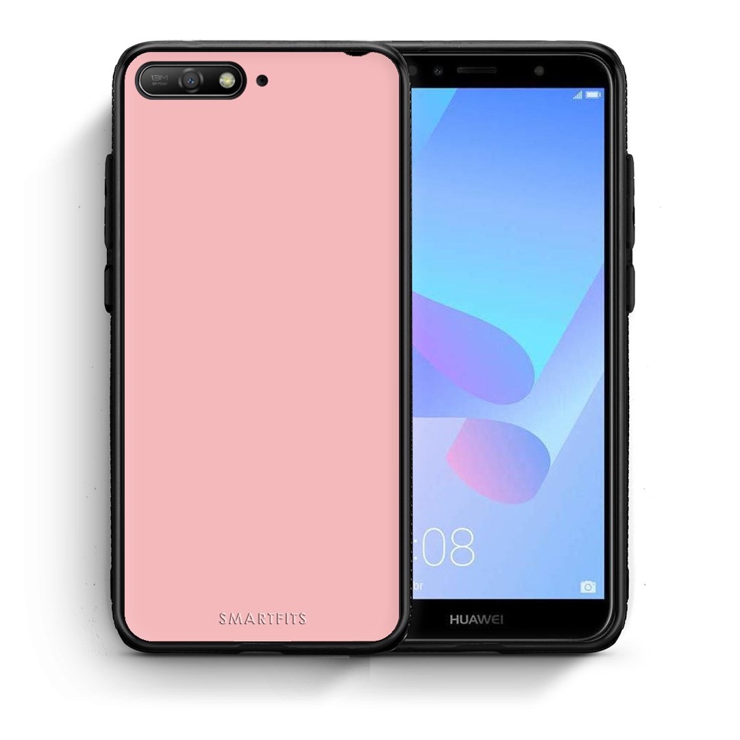 Θήκη Huawei Y6 2018 Nude Color από τη Smartfits με σχέδιο στο πίσω μέρος και μαύρο περίβλημα | Huawei Y6 2018 Nude Color case with colorful back and black bezels