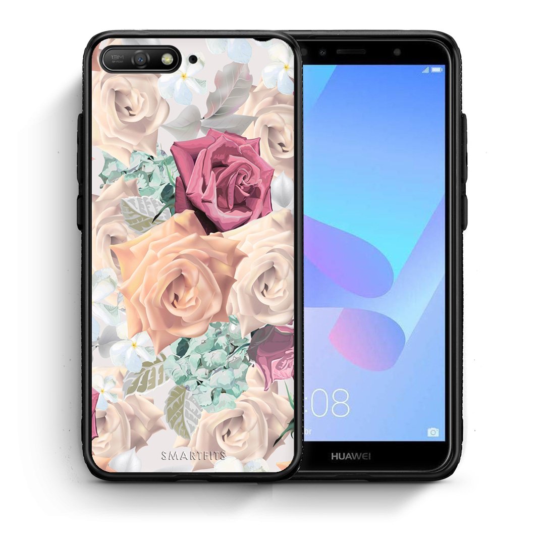 Θήκη Huawei Y6 2018 Bouquet Floral από τη Smartfits με σχέδιο στο πίσω μέρος και μαύρο περίβλημα | Huawei Y6 2018 Bouquet Floral case with colorful back and black bezels