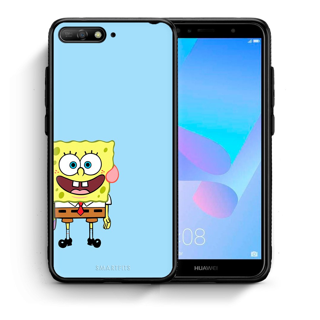 Θήκη Huawei Y6 2018 Friends Bob από τη Smartfits με σχέδιο στο πίσω μέρος και μαύρο περίβλημα | Huawei Y6 2018 Friends Bob case with colorful back and black bezels