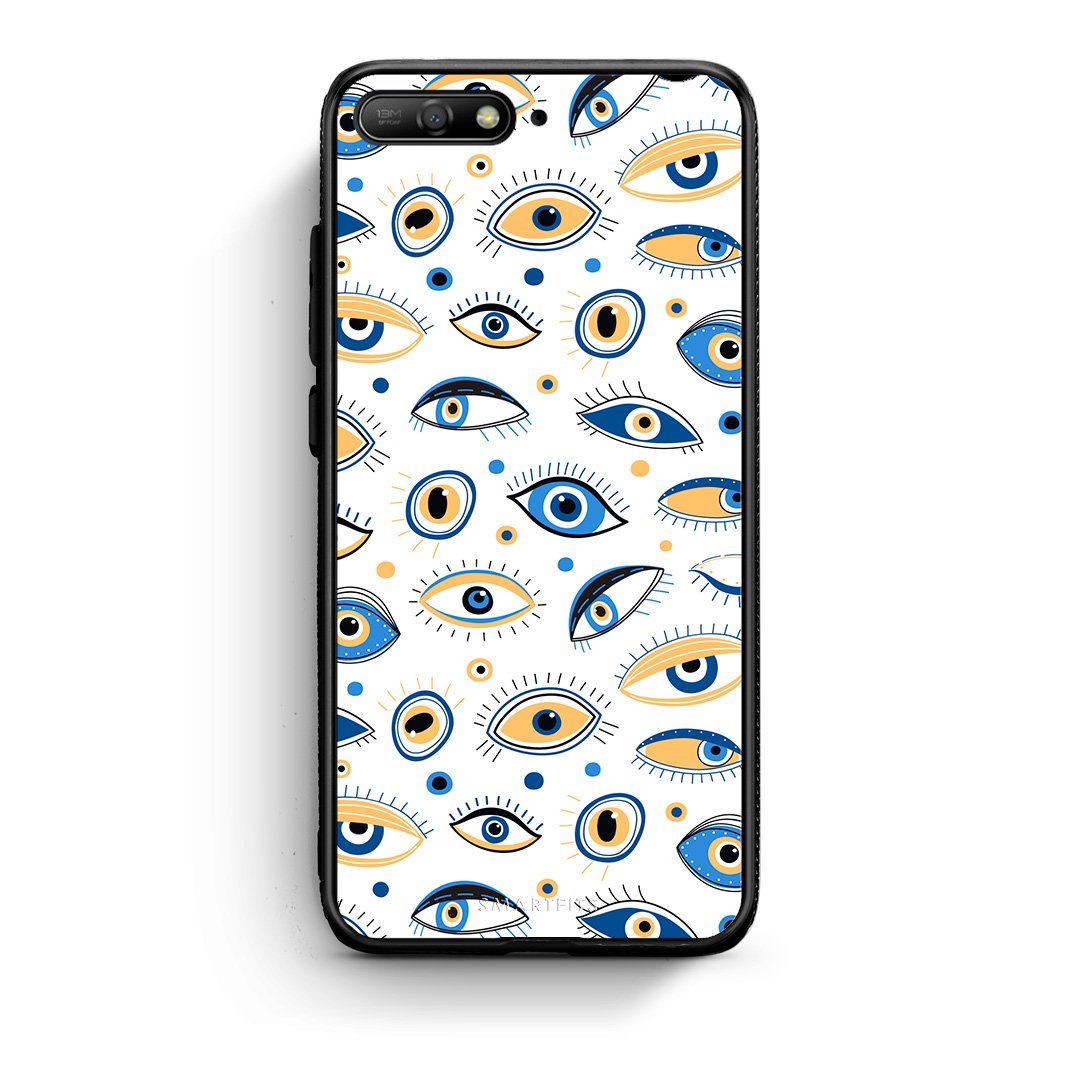 Huawei Y6 2018 Ftou Ftou θήκη από τη Smartfits με σχέδιο στο πίσω μέρος και μαύρο περίβλημα | Smartphone case with colorful back and black bezels by Smartfits