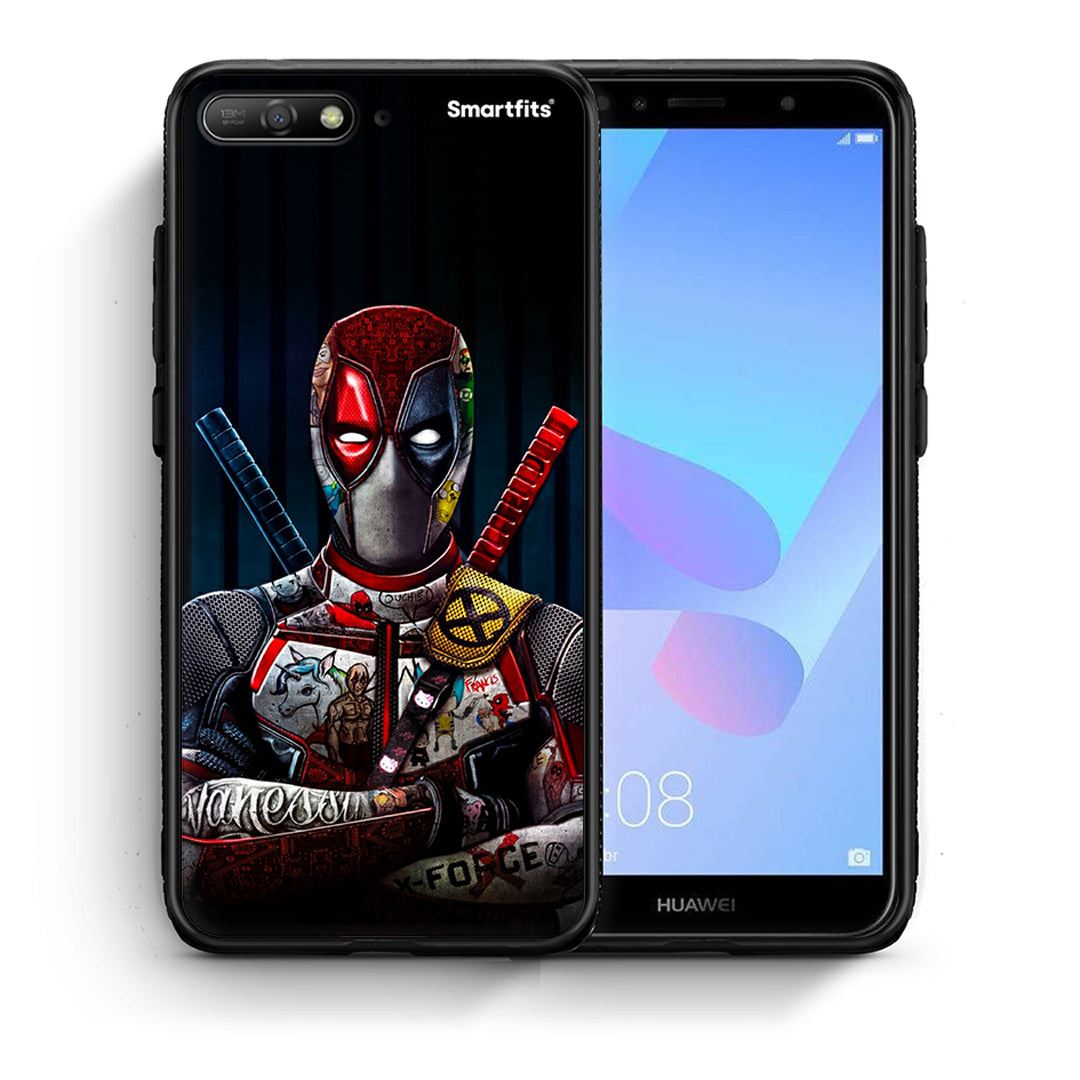 Θήκη Huawei Y6 2018 Funny Guy από τη Smartfits με σχέδιο στο πίσω μέρος και μαύρο περίβλημα | Huawei Y6 2018 Funny Guy case with colorful back and black bezels