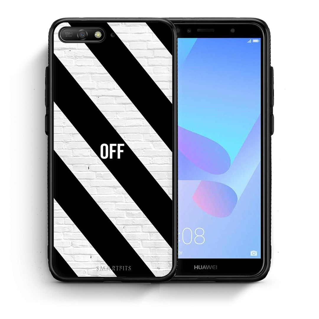 Θήκη Huawei Y6 2018 Get Off από τη Smartfits με σχέδιο στο πίσω μέρος και μαύρο περίβλημα | Huawei Y6 2018 Get Off case with colorful back and black bezels