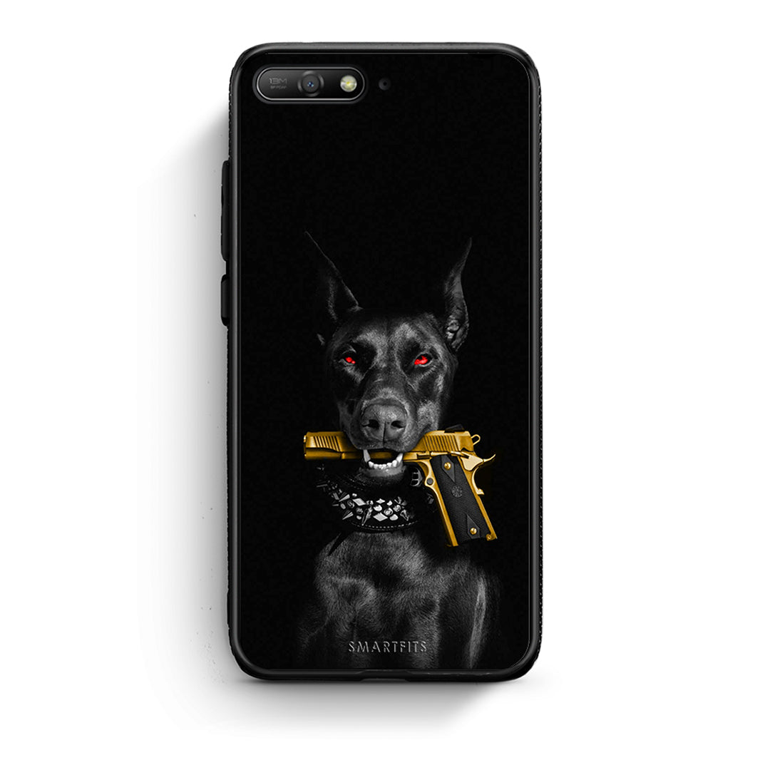 Huawei Y6 2018 Golden Gun Θήκη Αγίου Βαλεντίνου από τη Smartfits με σχέδιο στο πίσω μέρος και μαύρο περίβλημα | Smartphone case with colorful back and black bezels by Smartfits