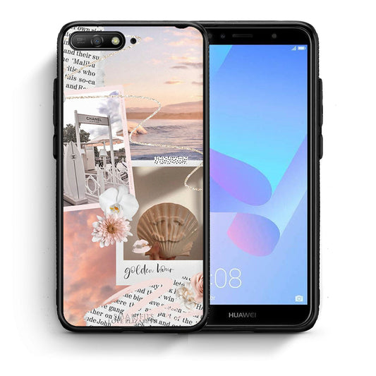 Θήκη Αγίου Βαλεντίνου Huawei Y6 2018 Golden Hour από τη Smartfits με σχέδιο στο πίσω μέρος και μαύρο περίβλημα | Huawei Y6 2018 Golden Hour case with colorful back and black bezels