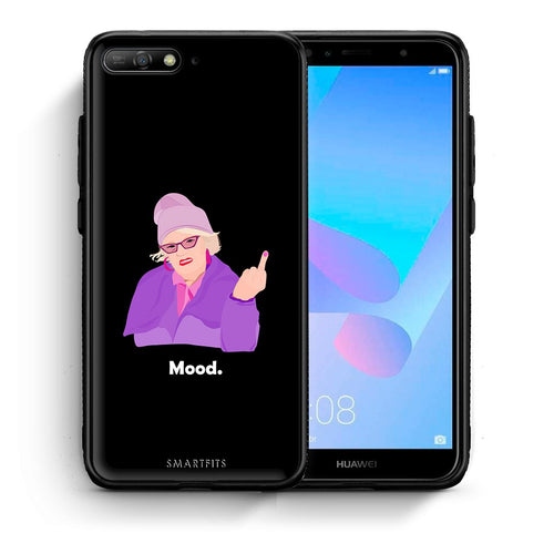 Θήκη Huawei Y6 2018 Grandma Mood Black από τη Smartfits με σχέδιο στο πίσω μέρος και μαύρο περίβλημα | Huawei Y6 2018 Grandma Mood Black case with colorful back and black bezels