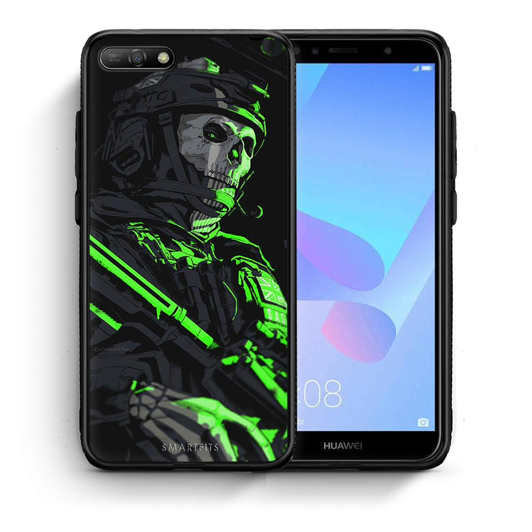 Θήκη Αγίου Βαλεντίνου Huawei Y6 2018 Green Soldier από τη Smartfits με σχέδιο στο πίσω μέρος και μαύρο περίβλημα | Huawei Y6 2018 Green Soldier case with colorful back and black bezels