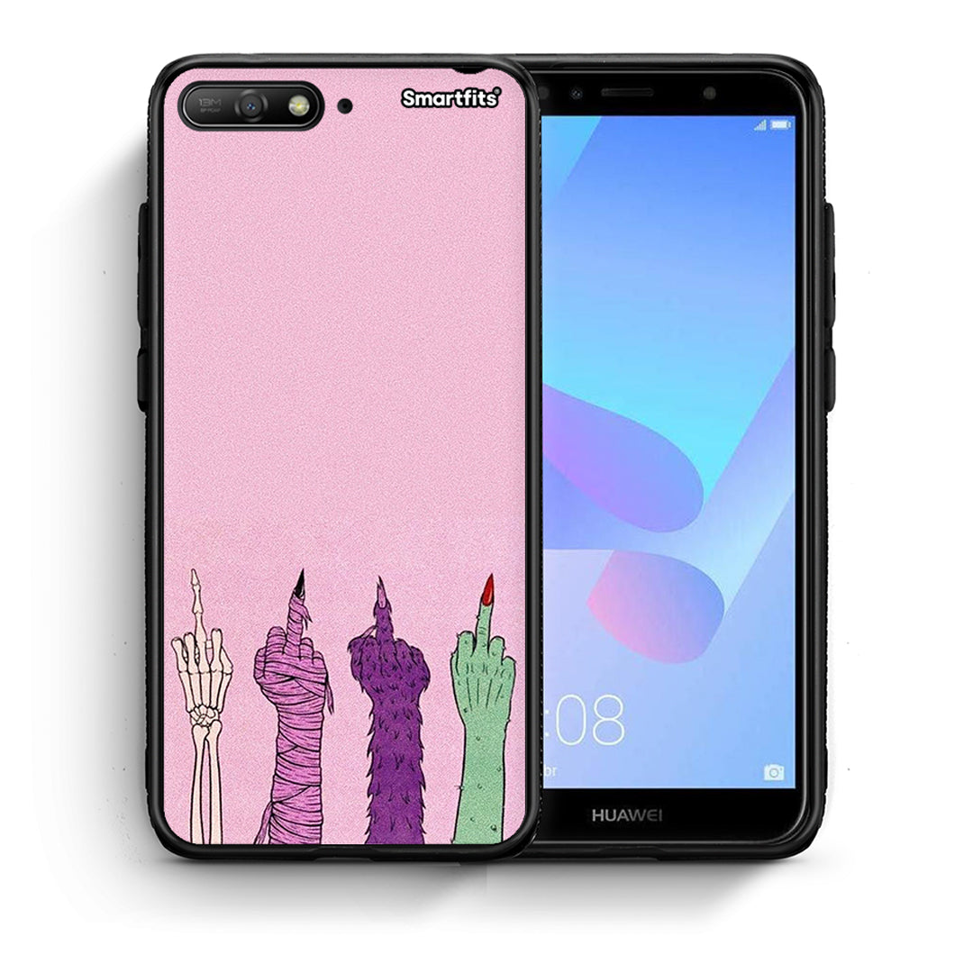 Θήκη Huawei Y6 2018 Halloween Be A Lady από τη Smartfits με σχέδιο στο πίσω μέρος και μαύρο περίβλημα | Huawei Y6 2018 Halloween Be A Lady case with colorful back and black bezels