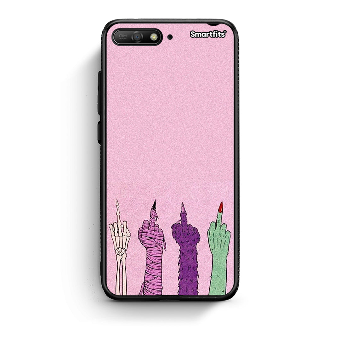 Huawei Y6 2018 Halloween Be A Lady Θήκη από τη Smartfits με σχέδιο στο πίσω μέρος και μαύρο περίβλημα | Smartphone case with colorful back and black bezels by Smartfits