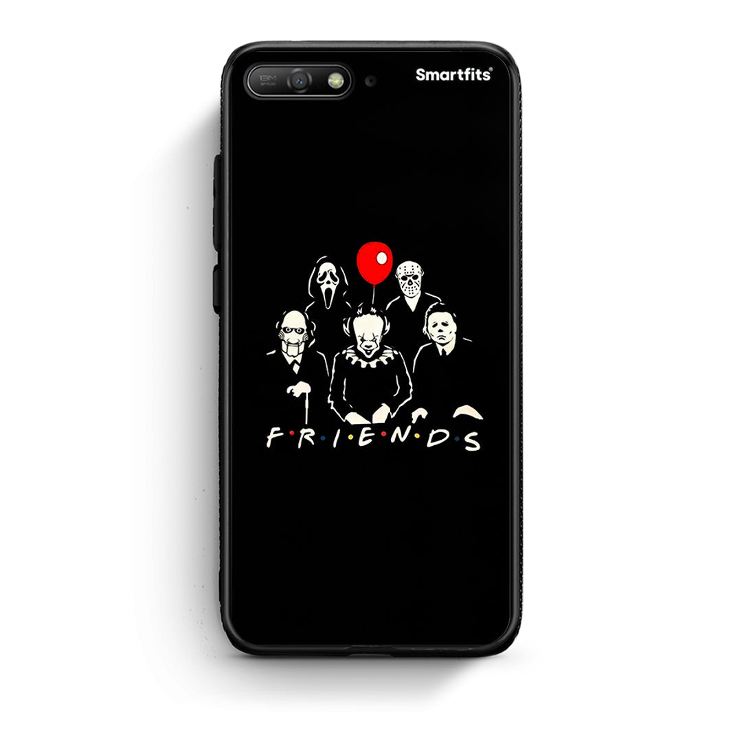 Huawei Y6 2018 Halloween Friends Θήκη από τη Smartfits με σχέδιο στο πίσω μέρος και μαύρο περίβλημα | Smartphone case with colorful back and black bezels by Smartfits