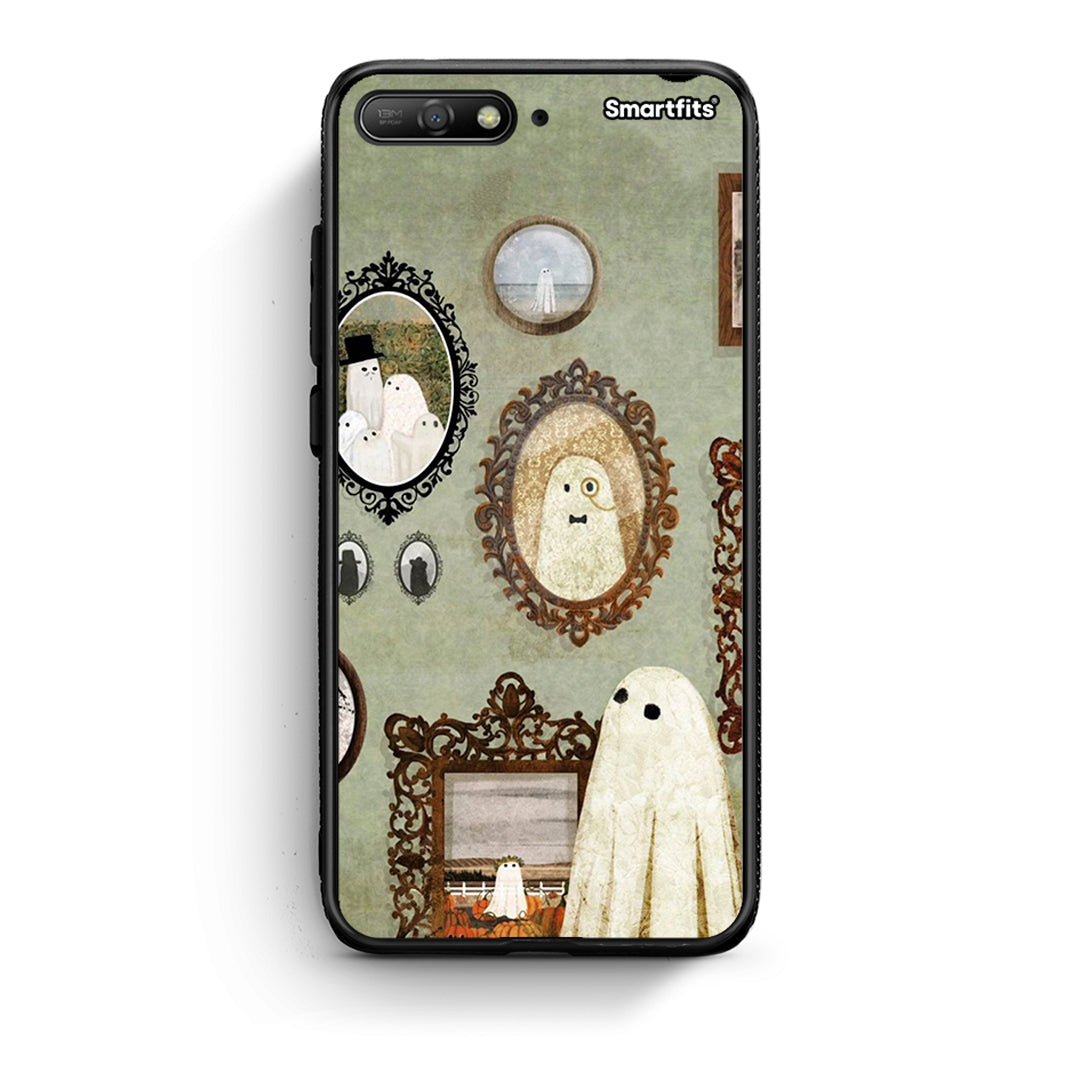 Huawei Y6 2018 Halloween Ghost Season Θήκη από τη Smartfits με σχέδιο στο πίσω μέρος και μαύρο περίβλημα | Smartphone case with colorful back and black bezels by Smartfits