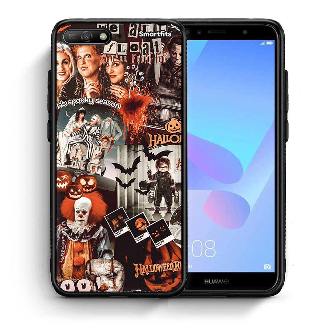 Θήκη Huawei Y6 2018 Halloween Spooky Season από τη Smartfits με σχέδιο στο πίσω μέρος και μαύρο περίβλημα | Huawei Y6 2018 Halloween Spooky Season case with colorful back and black bezels