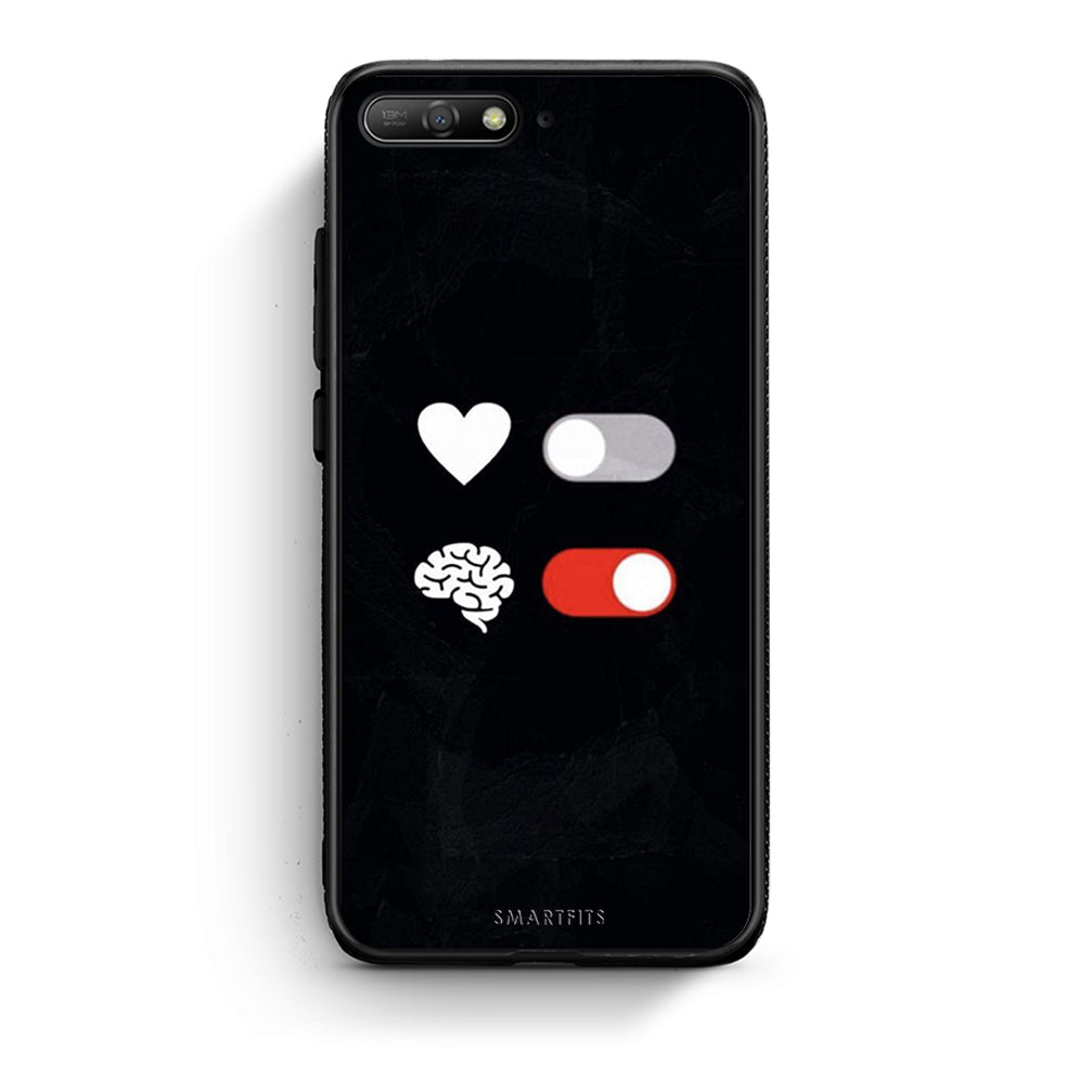 Huawei Y6 2018 Heart Vs Brain Θήκη Αγίου Βαλεντίνου από τη Smartfits με σχέδιο στο πίσω μέρος και μαύρο περίβλημα | Smartphone case with colorful back and black bezels by Smartfits