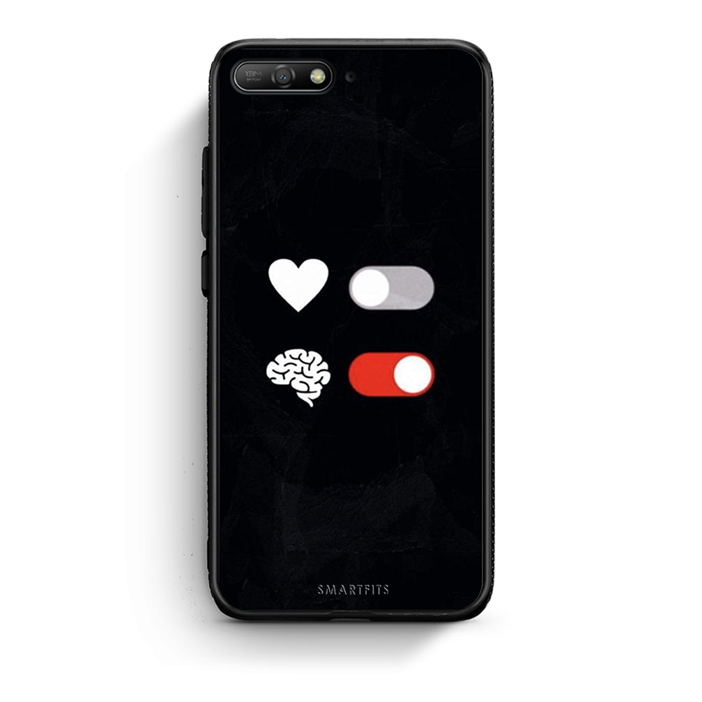 Huawei Y6 2018 Heart Vs Brain Θήκη Αγίου Βαλεντίνου από τη Smartfits με σχέδιο στο πίσω μέρος και μαύρο περίβλημα | Smartphone case with colorful back and black bezels by Smartfits