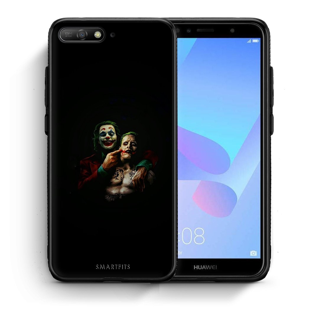 Θήκη Huawei Y6 2018 Clown Hero από τη Smartfits με σχέδιο στο πίσω μέρος και μαύρο περίβλημα | Huawei Y6 2018 Clown Hero case with colorful back and black bezels