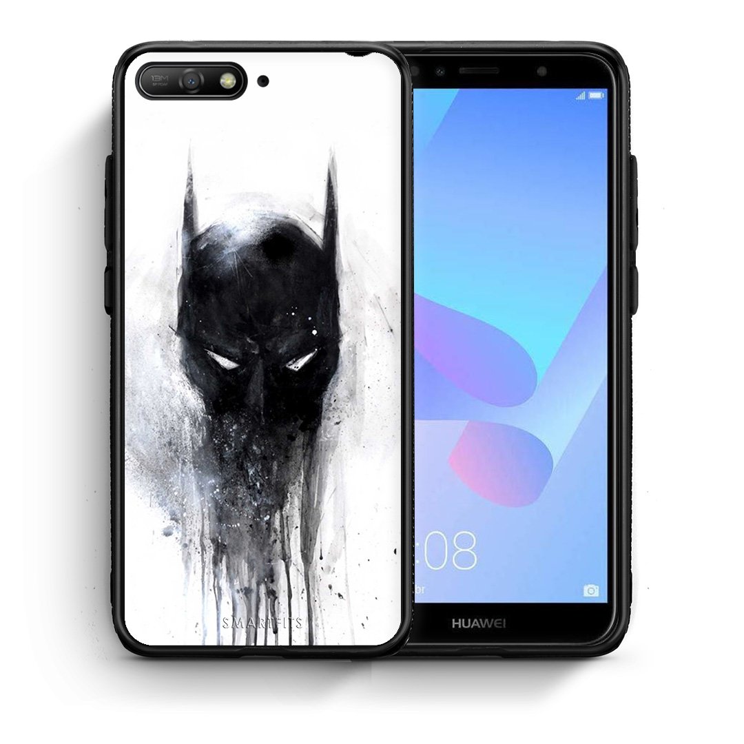 Θήκη Huawei Y6 2018 Paint Bat Hero από τη Smartfits με σχέδιο στο πίσω μέρος και μαύρο περίβλημα | Huawei Y6 2018 Paint Bat Hero case with colorful back and black bezels
