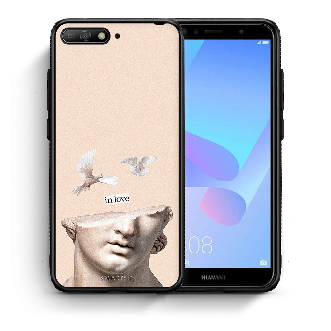 Θήκη Huawei Y6 2018 In Love από τη Smartfits με σχέδιο στο πίσω μέρος και μαύρο περίβλημα | Huawei Y6 2018 In Love case with colorful back and black bezels