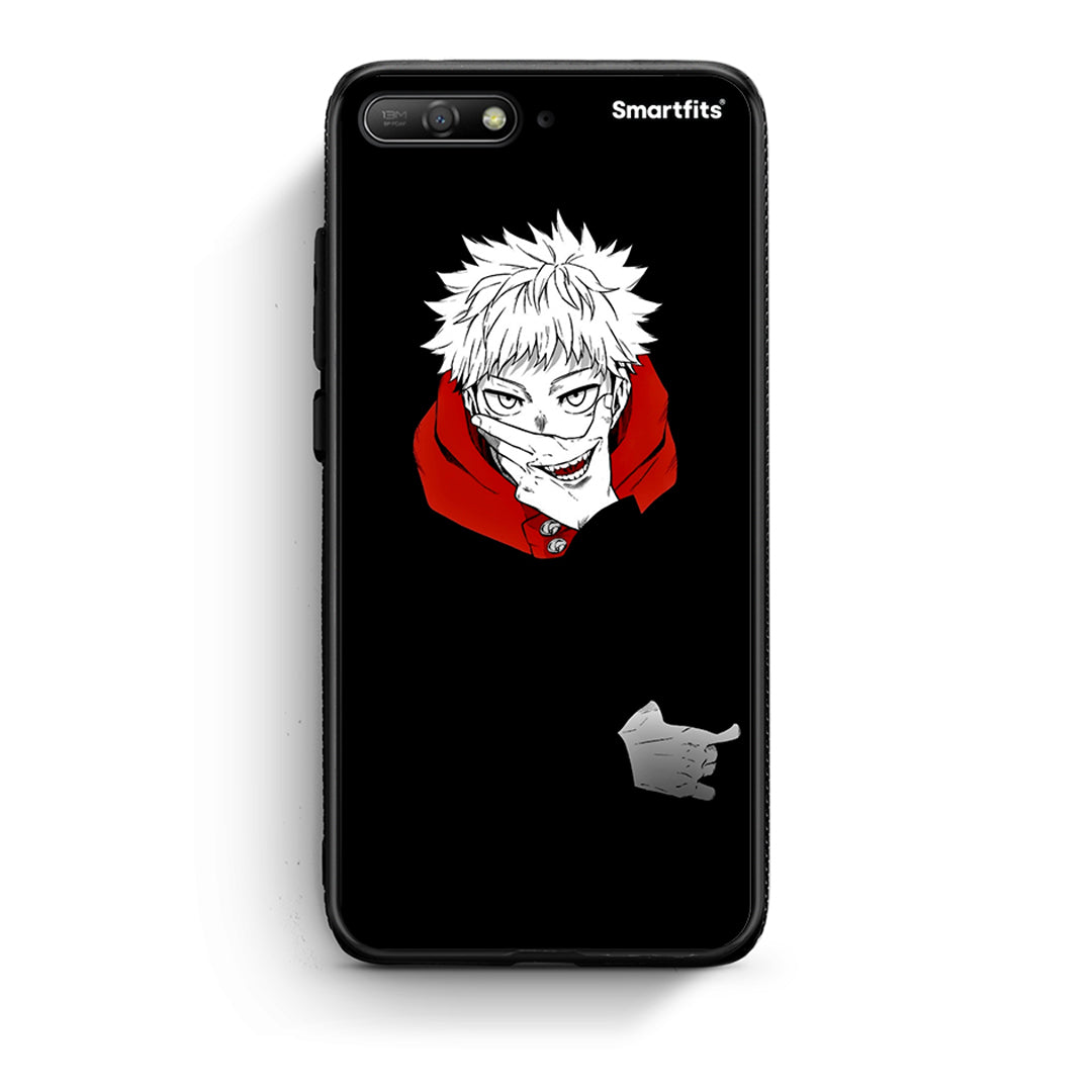 Huawei Y6 2018 Itadori Anime θήκη από τη Smartfits με σχέδιο στο πίσω μέρος και μαύρο περίβλημα | Smartphone case with colorful back and black bezels by Smartfits