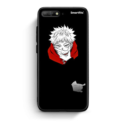 Huawei Y6 2018 Itadori Anime θήκη από τη Smartfits με σχέδιο στο πίσω μέρος και μαύρο περίβλημα | Smartphone case with colorful back and black bezels by Smartfits