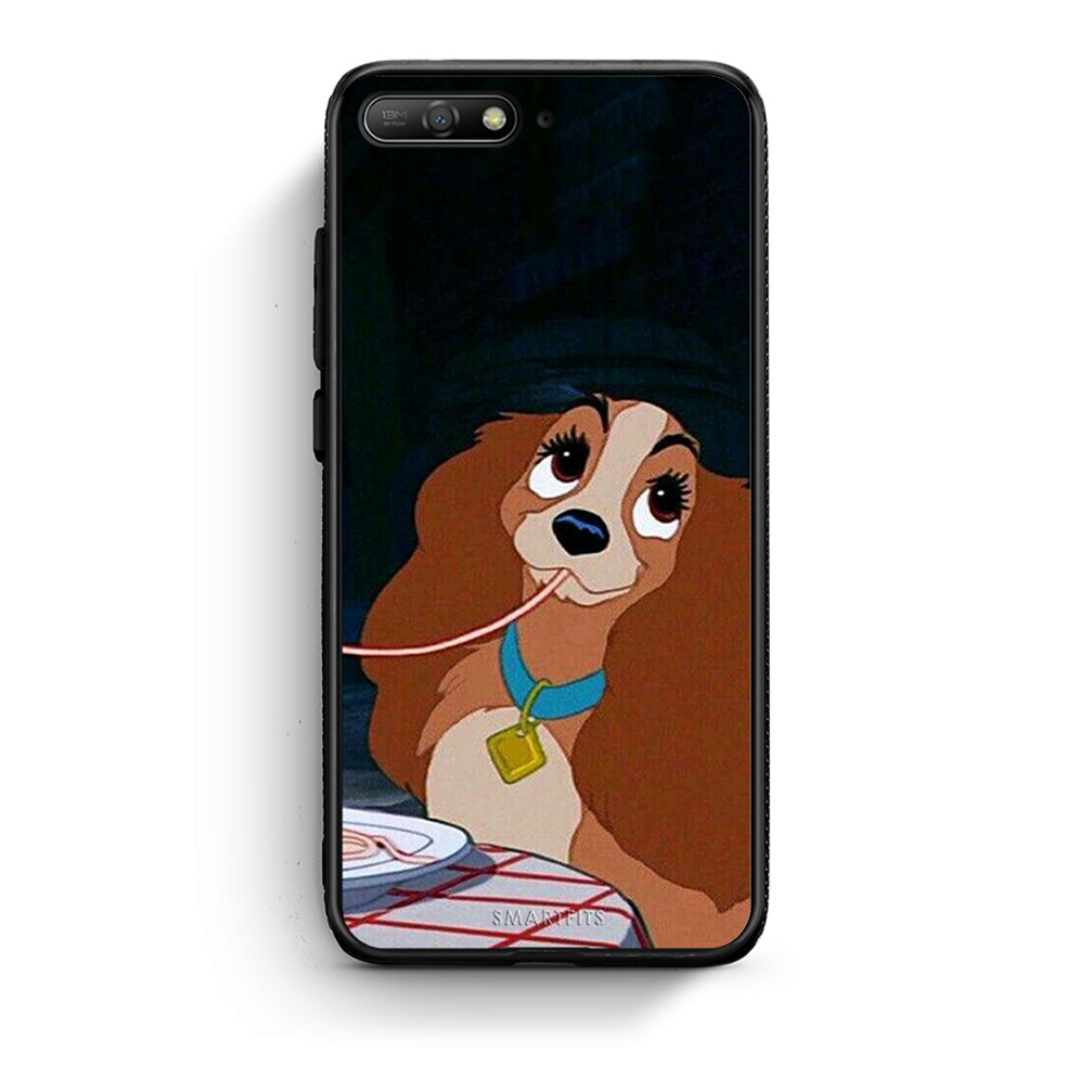 Huawei Y6 2018 Lady And Tramp 2 Θήκη Αγίου Βαλεντίνου από τη Smartfits με σχέδιο στο πίσω μέρος και μαύρο περίβλημα | Smartphone case with colorful back and black bezels by Smartfits