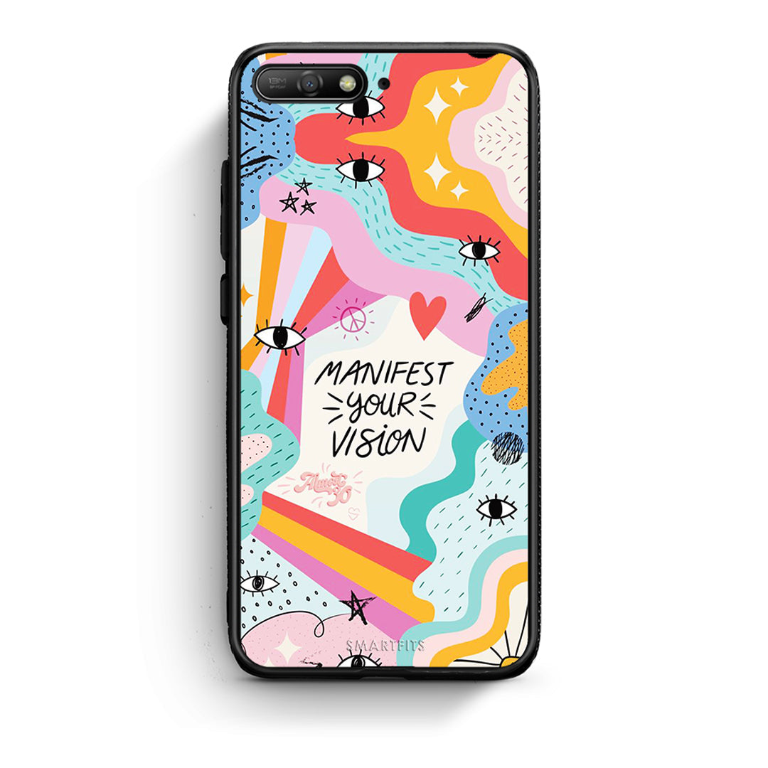 Huawei Y6 2018 Manifest Your Vision θήκη από τη Smartfits με σχέδιο στο πίσω μέρος και μαύρο περίβλημα | Smartphone case with colorful back and black bezels by Smartfits
