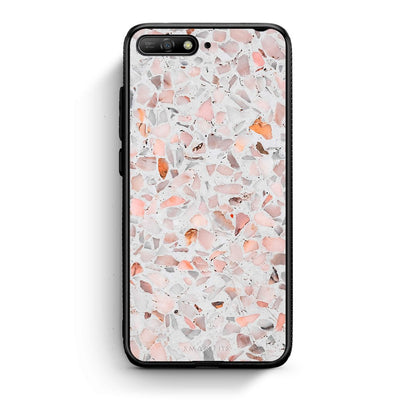 Huawei Y6 2018 Marble Terrazzo θήκη από τη Smartfits με σχέδιο στο πίσω μέρος και μαύρο περίβλημα | Smartphone case with colorful back and black bezels by Smartfits