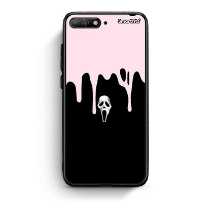 Huawei Y6 2018 Melting Halloween Mask Θήκη από τη Smartfits με σχέδιο στο πίσω μέρος και μαύρο περίβλημα | Smartphone case with colorful back and black bezels by Smartfits