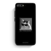 Thumbnail for Huawei Y6 2018 Meme Cat θήκη από τη Smartfits με σχέδιο στο πίσω μέρος και μαύρο περίβλημα | Smartphone case with colorful back and black bezels by Smartfits