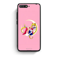 Thumbnail for Huawei Y6 2018 Moon Girl θήκη από τη Smartfits με σχέδιο στο πίσω μέρος και μαύρο περίβλημα | Smartphone case with colorful back and black bezels by Smartfits
