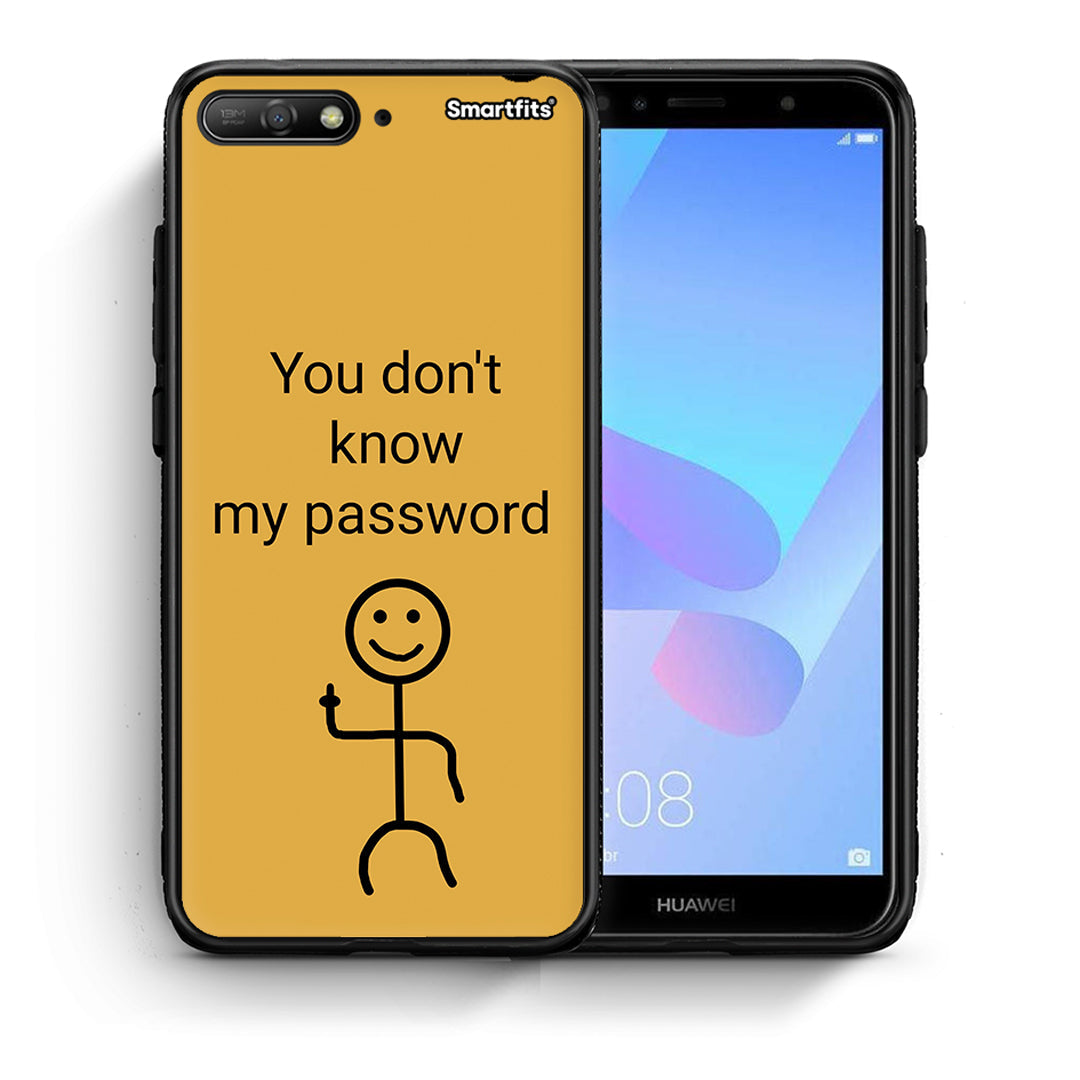 Θήκη Huawei Y6 2018 My Password από τη Smartfits με σχέδιο στο πίσω μέρος και μαύρο περίβλημα | Huawei Y6 2018 My Password case with colorful back and black bezels