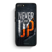 Thumbnail for Huawei Y6 2018 Never Give Up Θήκη Αγίου Βαλεντίνου από τη Smartfits με σχέδιο στο πίσω μέρος και μαύρο περίβλημα | Smartphone case with colorful back and black bezels by Smartfits