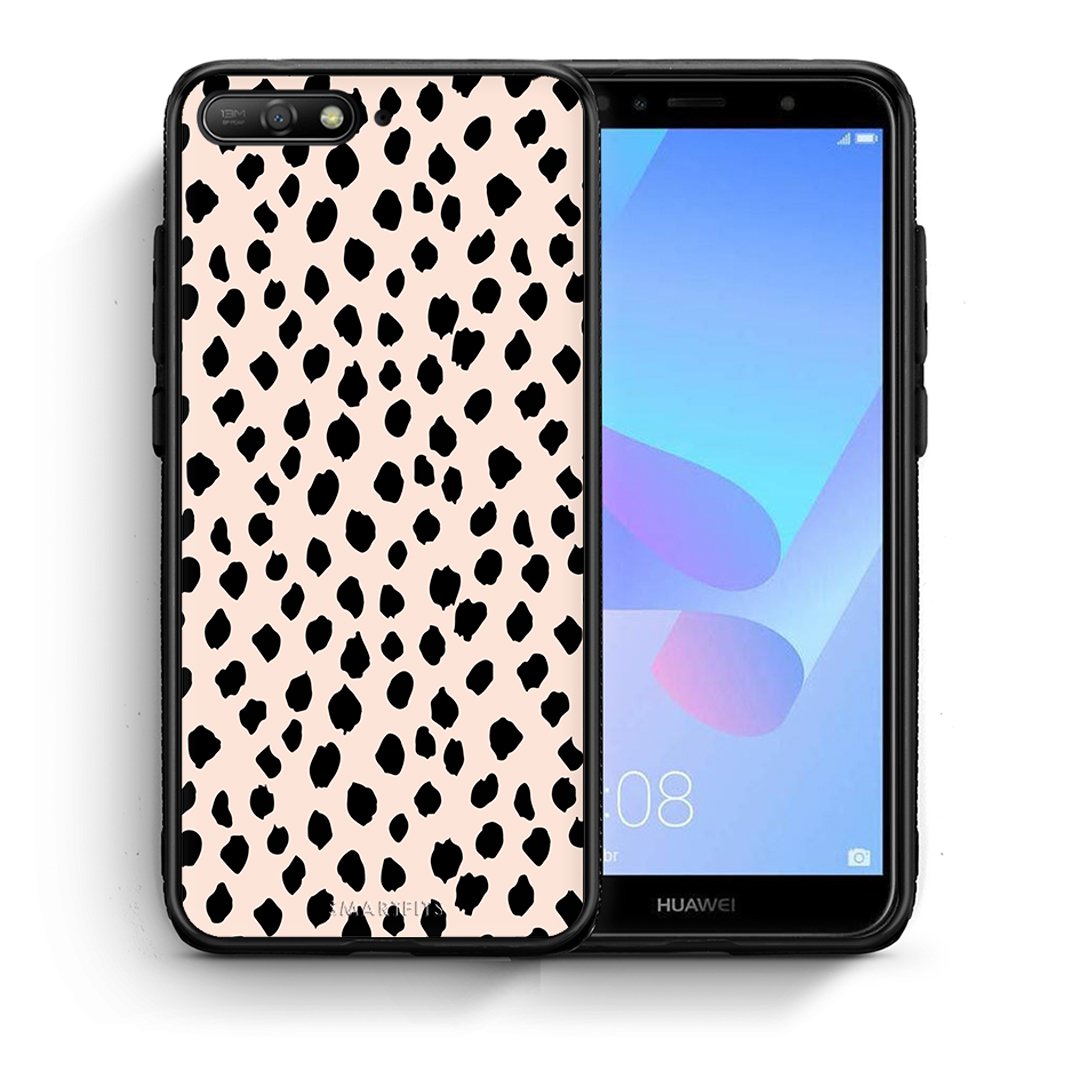 Θήκη Huawei Y6 2018 New Polka Dots από τη Smartfits με σχέδιο στο πίσω μέρος και μαύρο περίβλημα | Huawei Y6 2018 New Polka Dots case with colorful back and black bezels