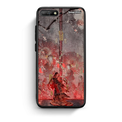 Huawei Y6 2018 Nezuko Kamado θήκη από τη Smartfits με σχέδιο στο πίσω μέρος και μαύρο περίβλημα | Smartphone case with colorful back and black bezels by Smartfits