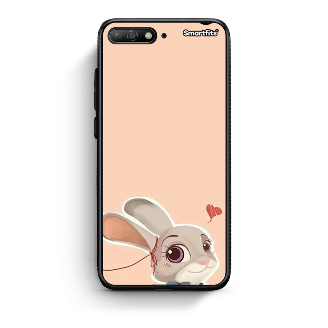 Huawei Y6 2018 Nick Wilde And Judy Hopps Love 2 θήκη από τη Smartfits με σχέδιο στο πίσω μέρος και μαύρο περίβλημα | Smartphone case with colorful back and black bezels by Smartfits