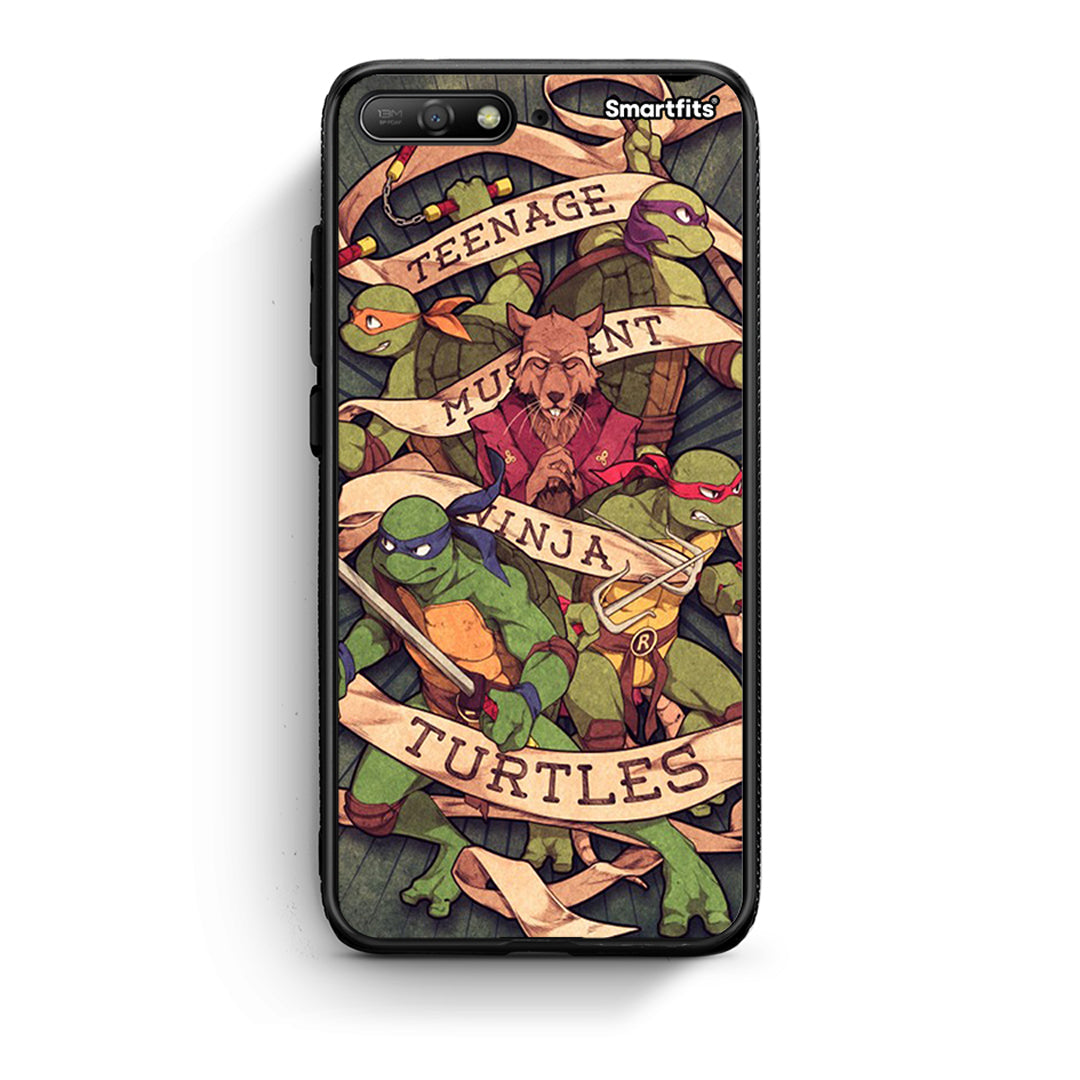 Huawei Y6 2018 Ninja Turtles θήκη από τη Smartfits με σχέδιο στο πίσω μέρος και μαύρο περίβλημα | Smartphone case with colorful back and black bezels by Smartfits