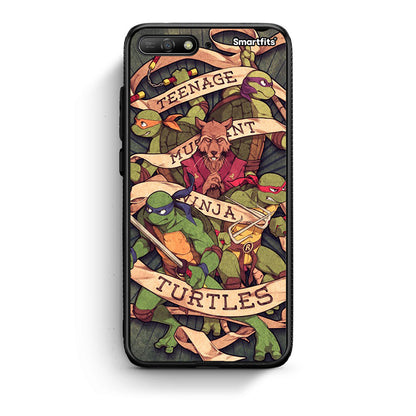 Huawei Y6 2018 Ninja Turtles θήκη από τη Smartfits με σχέδιο στο πίσω μέρος και μαύρο περίβλημα | Smartphone case with colorful back and black bezels by Smartfits