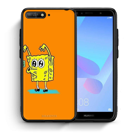 Θήκη Αγίου Βαλεντίνου Huawei Y6 2018 No Money 2 από τη Smartfits με σχέδιο στο πίσω μέρος και μαύρο περίβλημα | Huawei Y6 2018 No Money 2 case with colorful back and black bezels