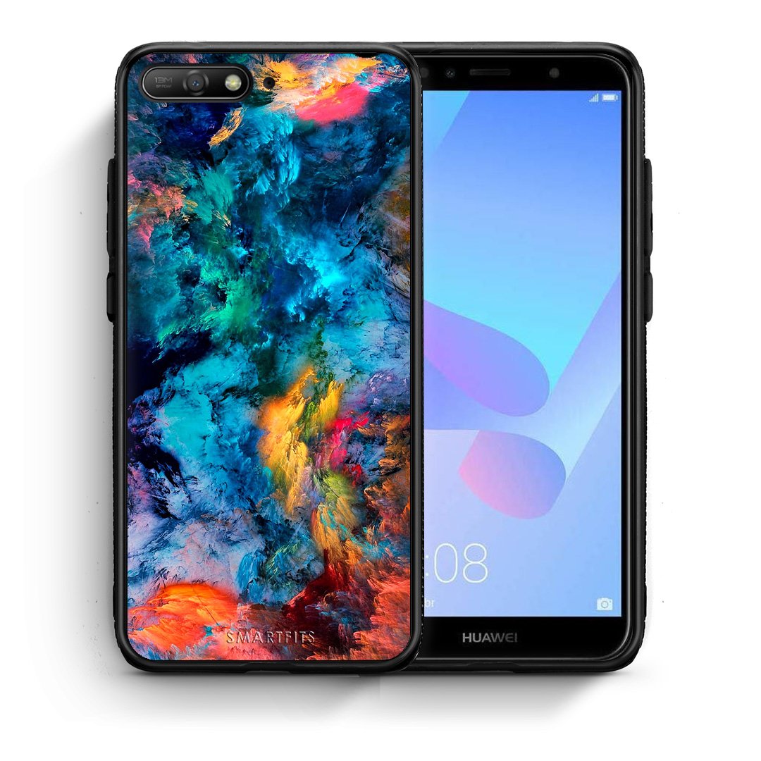 Θήκη Huawei Y6 2018 Crayola Paint από τη Smartfits με σχέδιο στο πίσω μέρος και μαύρο περίβλημα | Huawei Y6 2018 Crayola Paint case with colorful back and black bezels