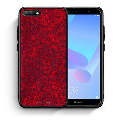 Θήκη Huawei Y6 2018 Paisley Cashmere από τη Smartfits με σχέδιο στο πίσω μέρος και μαύρο περίβλημα | Huawei Y6 2018 Paisley Cashmere case with colorful back and black bezels